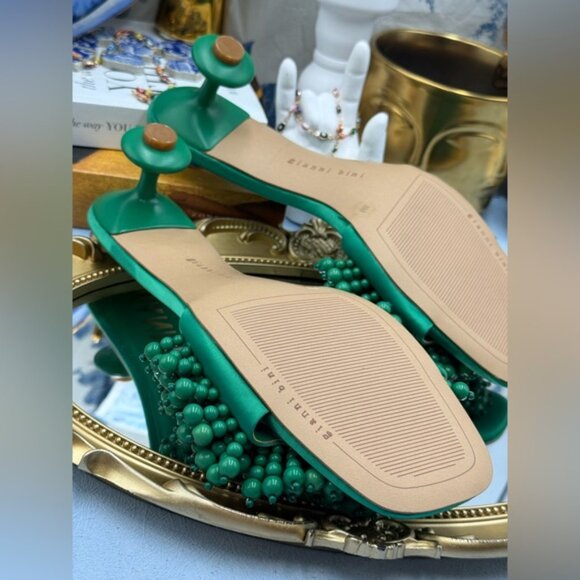 🆕 GIANNI BINI 🧿 NWOB Lonzo Beaded Square Toe Slide Sandals, Savory Green, Sz 8 - Picture 14 of 14